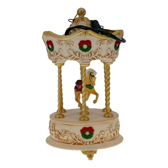 Hallmark Ornament Tobin Fraley Holiday Carousel Light & Music Magic 1995 - Picture 2 of 10